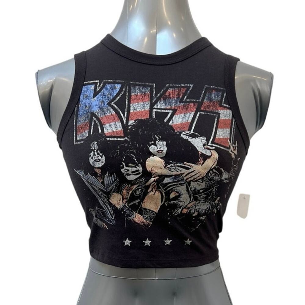 NWT Vinyl Icons KISS Cropped Sleeveless Tank Women’s XS Gray